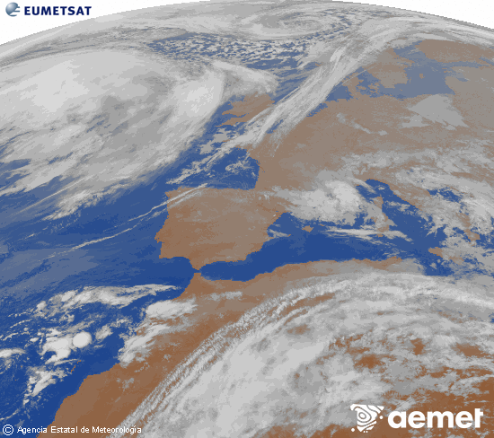 Imaxe da zona de Europa e Norte de �frica da canle infravermella do sat�lite Meteosat operacional en 0�N 0�W, procesada para darlle cor.&nbsp;luns, 23 marzo  2026 00:00