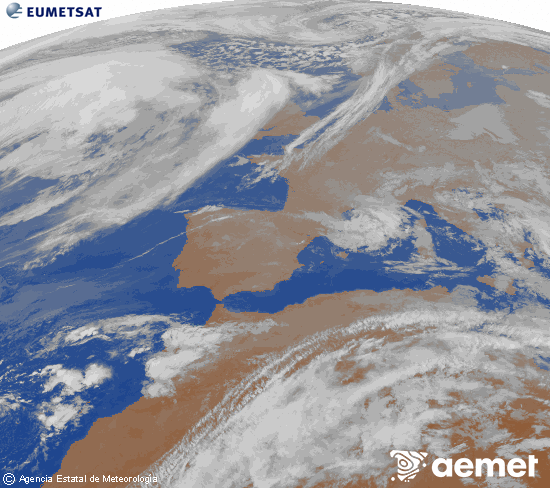Imaxe da zona de Europa e Norte de �frica da canle infravermella do sat�lite Meteosat operacional en 0�N 0�W, procesada para darlle cor.&nbsp;luns, 23 marzo  2026 02:00