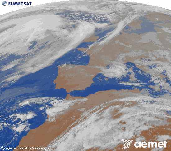 Imaxe da zona de Europa e Norte de �frica da canle infravermella do sat�lite Meteosat operacional en 0�N 0�W, procesada para darlle cor.&nbsp;luns, 23 marzo  2026 03:00