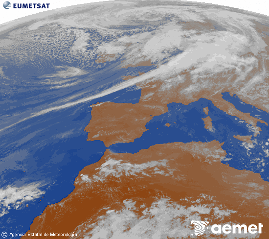 Imaxe da zona de Europa e Norte de �frica da canle infravermella do sat�lite Meteosat operacional en 0�N 0�W, procesada para darlle cor.&nbsp;martes, 24 marzo  2026 18:00
