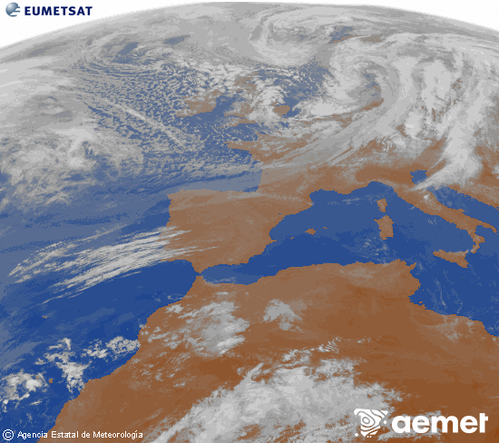 Imaxe da zona de Europa e Norte de �frica da canle infravermella do sat�lite Meteosat operacional en 0�N 0�W, procesada para darlle cor.&nbsp;m�rcores, 25 marzo  2026 09:00