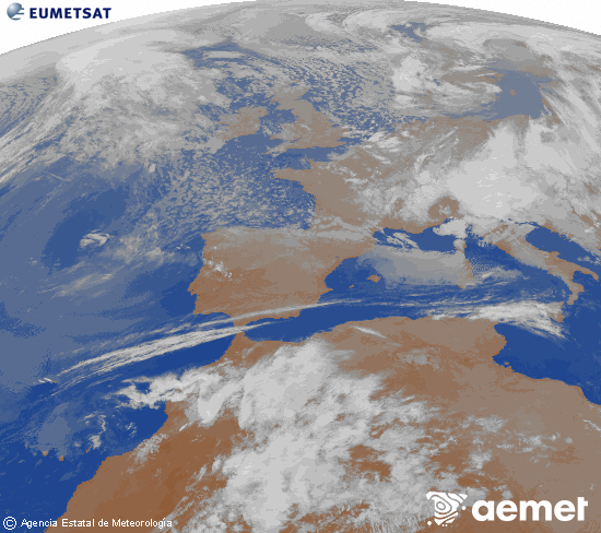 Imaxe da zona de Europa e Norte de �frica da canle infravermella do sat�lite Meteosat operacional en 0�N 0�W, procesada para darlle cor.&nbsp;xoves, 26 marzo  2026 02:00