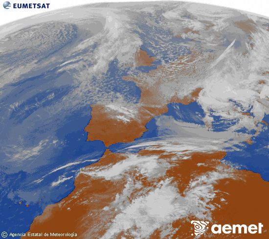 Imaxe da zona de Europa e Norte de �frica da canle infravermella do sat�lite Meteosat operacional en 0�N 0�W, procesada para darlle cor.&nbsp;xoves, 26 marzo  2026 12:00