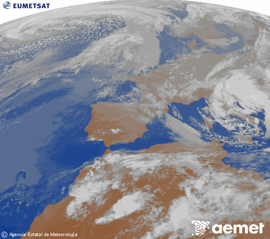 Imaxe da zona de Europa e Norte de �frica da canle infravermella do sat�lite Meteosat operacional en 0�N 0�W, procesada para darlle cor.&nbsp;xoves, 26 marzo  2026 22:00