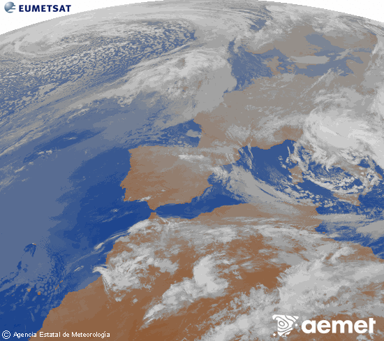 Imaxe da zona de Europa e Norte de �frica da canle infravermella do sat�lite Meteosat operacional en 0�N 0�W, procesada para darlle cor.&nbsp;venres, 27 marzo  2026 01:00