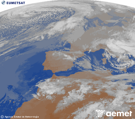 Imaxe da zona de Europa e Norte de �frica da canle infravermella do sat�lite Meteosat operacional en 0�N 0�W, procesada para darlle cor.&nbsp;venres, 27 marzo  2026 04:00