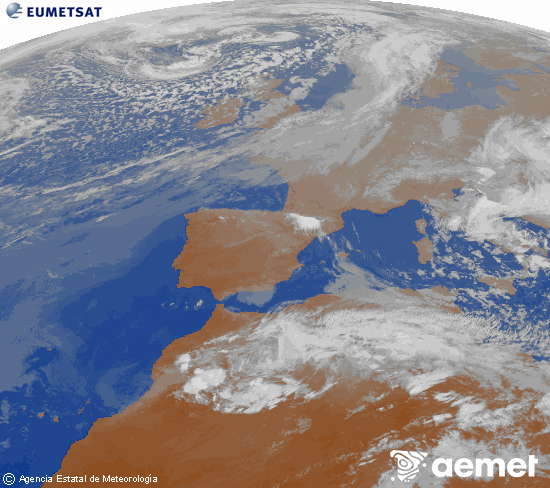 Imaxe da zona de Europa e Norte de �frica da canle infravermella do sat�lite Meteosat operacional en 0�N 0�W, procesada para darlle cor.&nbsp;venres, 27 marzo  2026 19:00