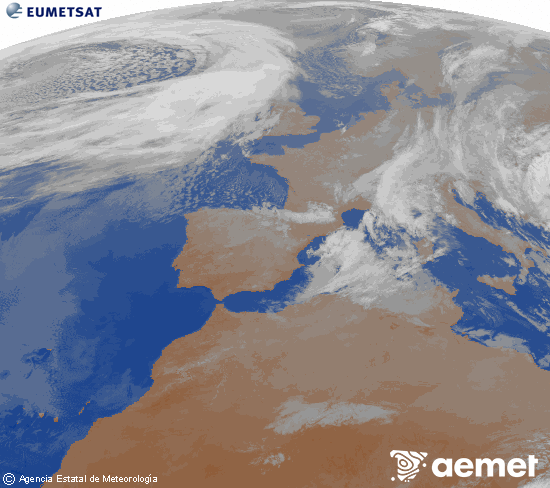 Imaxe da zona de Europa e Norte de �frica da canle infravermella do sat�lite Meteosat operacional en 0�N 0�W, procesada para darlle cor.&nbsp;domingo, 29 marzo  2026 04:00
