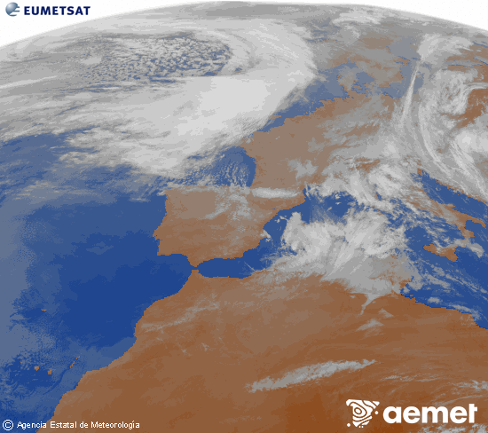 Imaxe da zona de Europa e Norte de �frica da canle infravermella do sat�lite Meteosat operacional en 0�N 0�W, procesada para darlle cor.&nbsp;domingo, 29 marzo  2026 10:00
