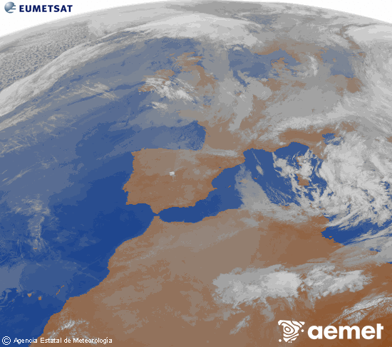 Imagen de la zona de Europa y Norte de �frica del canal infrarrojo del sat�lite Meteosat operacional en 0�N 0�W, procesada para darle color.&nbsp;dimarts, 31 de mar�  2026 09:00