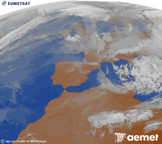 Imagen de la zona de Europa y Norte de �frica del canal infrarrojo del sat�lite Meteosat operacional en 0�N 0�W, procesada para darle color.&nbsp;dimarts, 31 de mar�  2026 10:00