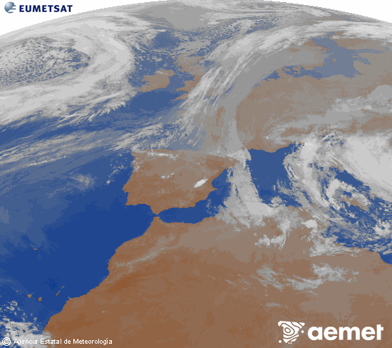 Imaxe da zona de Europa e Norte de �frica da canle infravermella do sat�lite Meteosat operacional en 0�N 0�W, procesada para darlle cor.&nbsp;xoves, 2 abril  2026 00:00