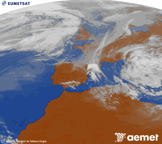 Imaxe da zona de Europa e Norte de �frica da canle infravermella do sat�lite Meteosat operacional en 0�N 0�W, procesada para darlle cor.&nbsp;xoves, 2 abril  2026 15:00