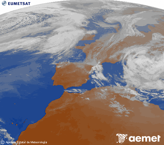 Imaxe da zona de Europa e Norte de �frica da canle infravermella do sat�lite Meteosat operacional en 0�N 0�W, procesada para darlle cor.&nbsp;xoves, 2 abril  2026 19:00