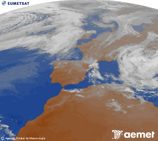 Imaxe da zona de Europa e Norte de �frica da canle infravermella do sat�lite Meteosat operacional en 0�N 0�W, procesada para darlle cor.&nbsp;xoves, 2 abril  2026 20:00