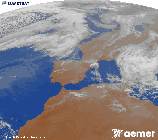 Imaxe da zona de Europa e Norte de �frica da canle infravermella do sat�lite Meteosat operacional en 0�N 0�W, procesada para darlle cor.&nbsp;xoves, 2 abril  2026 22:00