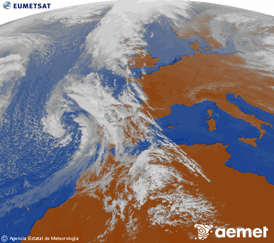 Imaxe da zona de Europa e Norte de �frica da canle infravermella do sat�lite Meteosat operacional en 0�N 0�W, procesada para darlle cor.&nbsp;martes, 7 abril  2026 16:00