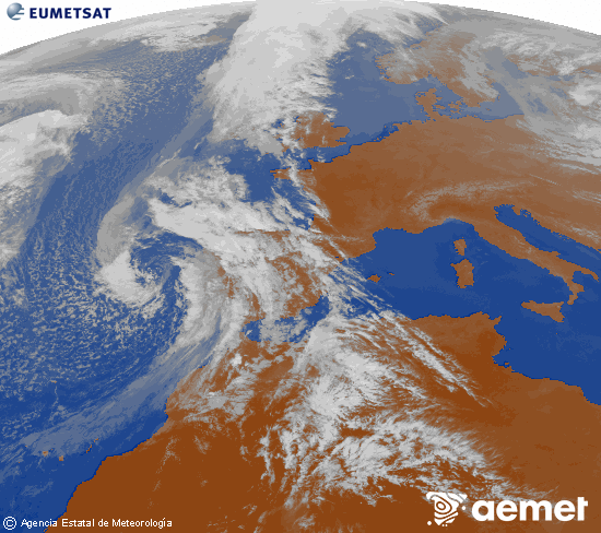 Imaxe da zona de Europa e Norte de �frica da canle infravermella do sat�lite Meteosat operacional en 0�N 0�W, procesada para darlle cor.&nbsp;martes, 7 abril  2026 18:00