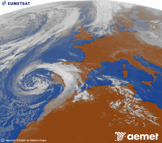 Imaxe da zona de Europa e Norte de �frica da canle infravermella do sat�lite Meteosat operacional en 0�N 0�W, procesada para darlle cor.&nbsp;m�rcores, 8 abril  2026 12:00