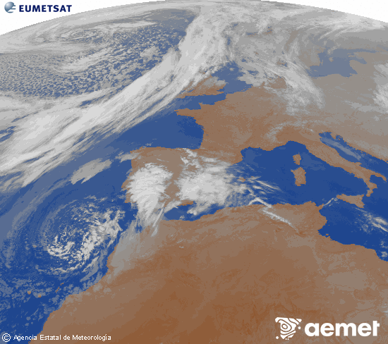 Imaxe da zona de Europa e Norte de �frica da canle infravermella do sat�lite Meteosat operacional en 0�N 0�W, procesada para darlle cor.&nbsp;xoves, 9 abril  2026 04:00