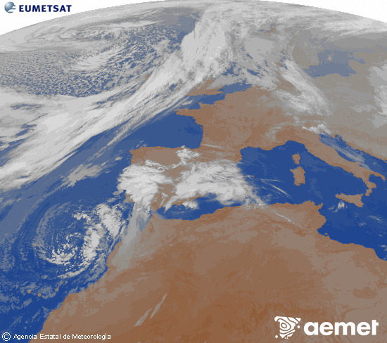 Imaxe da zona de Europa e Norte de �frica da canle infravermella do sat�lite Meteosat operacional en 0�N 0�W, procesada para darlle cor.&nbsp;xoves, 9 abril  2026 06:00