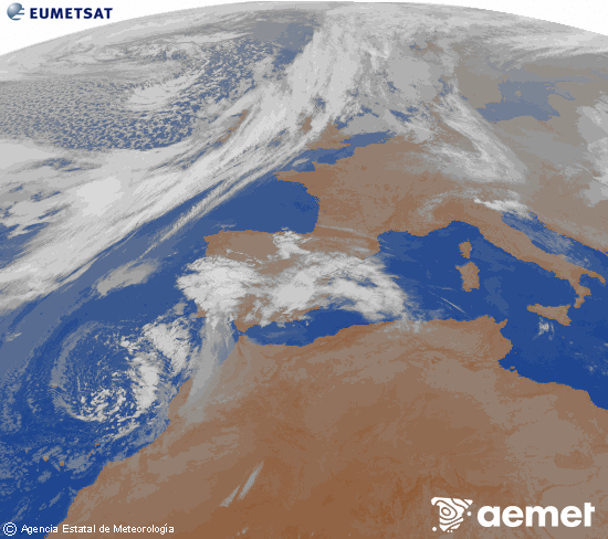 Imaxe da zona de Europa e Norte de �frica da canle infravermella do sat�lite Meteosat operacional en 0�N 0�W, procesada para darlle cor.&nbsp;xoves, 9 abril  2026 07:00