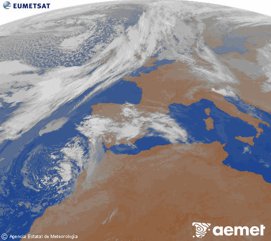Imaxe da zona de Europa e Norte de �frica da canle infravermella do sat�lite Meteosat operacional en 0�N 0�W, procesada para darlle cor.&nbsp;xoves, 9 abril  2026 08:00