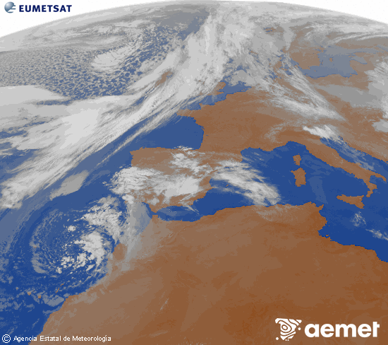 Imaxe da zona de Europa e Norte de �frica da canle infravermella do sat�lite Meteosat operacional en 0�N 0�W, procesada para darlle cor.&nbsp;xoves, 9 abril  2026 09:00