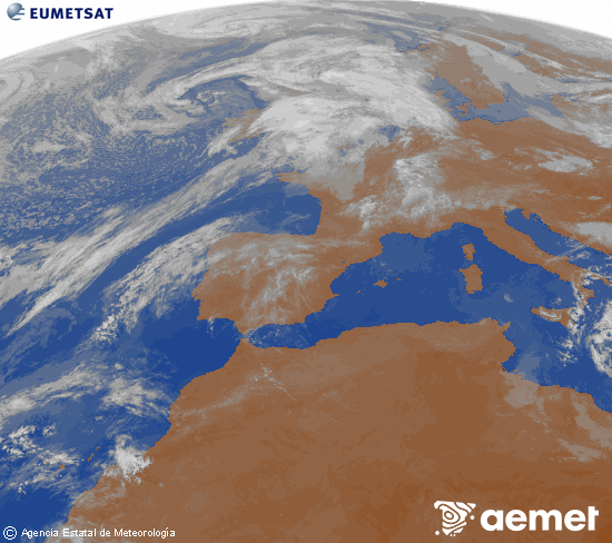 Imagen de la zona de Europa y Norte de �frica del canal infrarrojo del sat�lite Meteosat operacional en 0�N 0�W, procesada para darle color.&nbsp;vendredi, 17 avril  2026 09:00