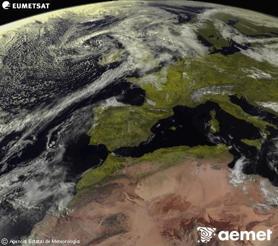 Esta imagen se genera utilizando informaci�n de los canales visibles del sat�lite METEOSAT perteneciente a la segunda generaci�n de sat�lites Meteosat (MSG). Por ese motivo, s�lo hay informaci�n en la zona iluminada por el sol. Adem�s, los canales han sido normalizados para que el brillo no dependa de la posici�n del sol.&nbsp;divendres, 17 d?abril  2026 10:00