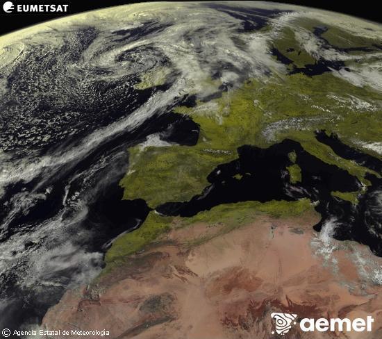 Esta imagen se genera utilizando informaci�n de los canales visibles del sat�lite METEOSAT perteneciente a la segunda generaci�n de sat�lites Meteosat (MSG). Por ese motivo, s�lo hay informaci�n en la zona iluminada por el sol. Adem�s, los canales han sido normalizados para que el brillo no dependa de la posici�n del sol.&nbsp;divendres, 17 d?abril  2026 11:00