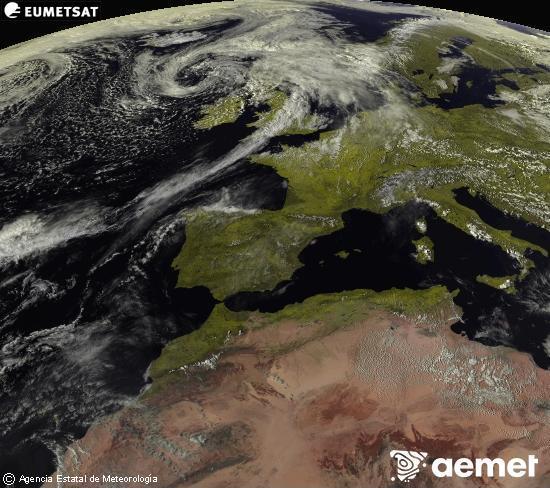 Esta imagen se genera utilizando informaci�n de los canales visibles del sat�lite METEOSAT perteneciente a la segunda generaci�n de sat�lites Meteosat (MSG). Por ese motivo, s�lo hay informaci�n en la zona iluminada por el sol. Adem�s, los canales han sido normalizados para que el brillo no dependa de la posici�n del sol.&nbsp;divendres, 17 d?abril  2026 17:00