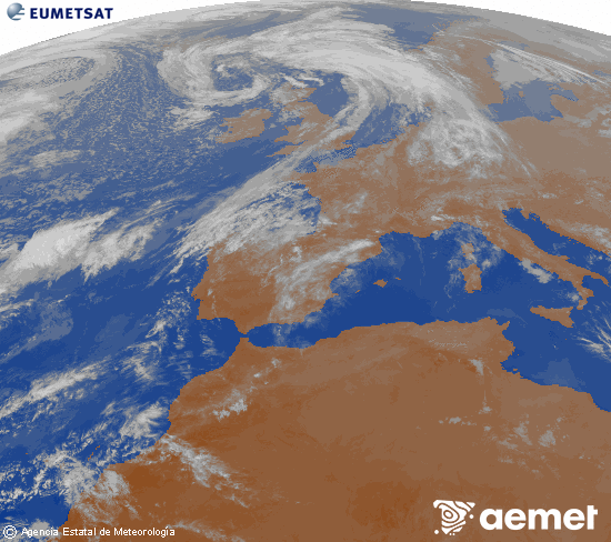 Imagen de la zona de Europa y Norte de �frica del canal infrarrojo del sat�lite Meteosat operacional en 0�N 0�W, procesada para darle color.&nbsp;ostirala, 2026ko apirilak 17, ordua: 22:00