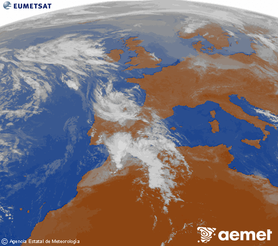 Imagen de la zona de Europa y Norte de �frica del canal infrarrojo del sat�lite Meteosat operacional en 0�N 0�W, procesada para darle color.&nbsp;vendredi, 24 avril  2026 11:00