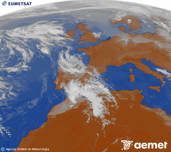 Imagen de la zona de Europa y Norte de �frica del canal infrarrojo del sat�lite Meteosat operacional en 0�N 0�W, procesada para darle color.&nbsp;vendredi, 24 avril  2026 12:00
