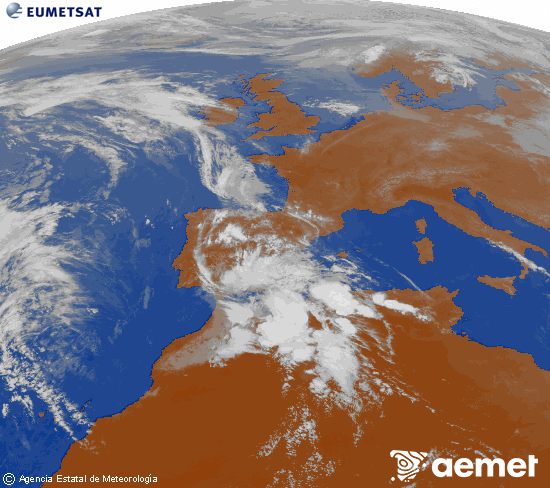 Imagen de la zona de Europa y Norte de �frica del canal infrarrojo del sat�lite Meteosat operacional en 0�N 0�W, procesada para darle color.&nbsp;vendredi, 24 avril  2026 18:00