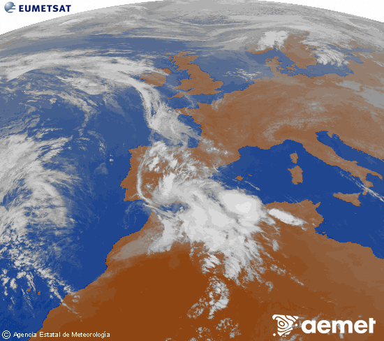 Imagen de la zona de Europa y Norte de �frica del canal infrarrojo del sat�lite Meteosat operacional en 0�N 0�W, procesada para darle color.&nbsp;vendredi, 24 avril  2026 20:00
