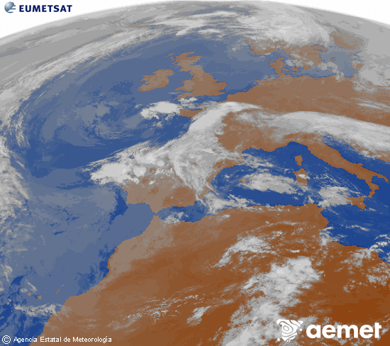 Imagen de la zona de Europa y Norte de �frica del canal infrarrojo del sat�lite Meteosat operacional en 0�N 0�W, procesada para darle color.&nbsp;asteazkena, 2026ko apirilak 29, ordua: 09:00