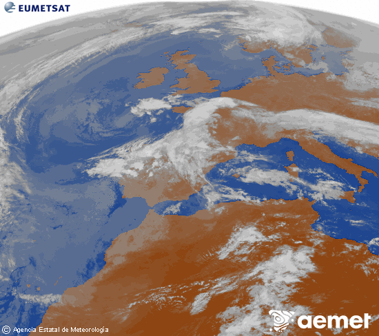 Imagen de la zona de Europa y Norte de �frica del canal infrarrojo del sat�lite Meteosat operacional en 0�N 0�W, procesada para darle color.&nbsp;asteazkena, 2026ko apirilak 29, ordua: 10:00