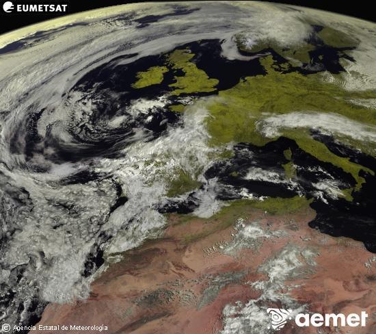 Esta imagen se genera utilizando informaci�n de los canales visibles del sat�lite METEOSAT perteneciente a la segunda generaci�n de sat�lites Meteosat (MSG). Por ese motivo, s�lo hay informaci�n en la zona iluminada por el sol. Adem�s, los canales han sido normalizados para que el brillo no dependa de la posici�n del sol.&nbsp;asteazkena, 2026ko apirilak 29, ordua: 11:00