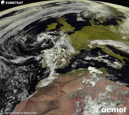Esta imagen se genera utilizando informaci�n de los canales visibles del sat�lite METEOSAT perteneciente a la segunda generaci�n de sat�lites Meteosat (MSG). Por ese motivo, s�lo hay informaci�n en la zona iluminada por el sol. Adem�s, los canales han sido normalizados para que el brillo no dependa de la posici�n del sol.&nbsp;asteazkena, 2026ko apirilak 29, ordua: 16:00
