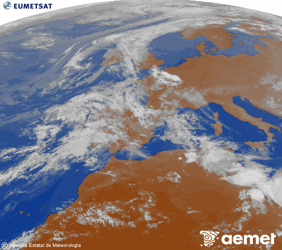 Imagen de la zona de Europa y Norte de �frica del canal infrarrojo del sat�lite Meteosat operacional en 0�N 0�W, procesada para darle color.&nbsp;vendredi, 1 mai  2026 20:00