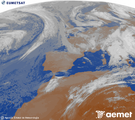 Imagen de la zona de Europa y Norte de �frica del canal infrarrojo del sat�lite Meteosat operacional en 0�N 0�W, procesada para darle color.&nbsp;larunbata, 2026ko maiatzak 16, ordua: 06:00