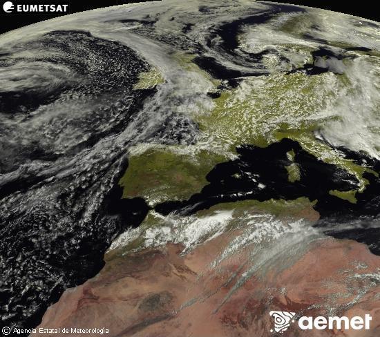 Esta imagen se genera utilizando informaci�n de los canales visibles del sat�lite METEOSAT perteneciente a la segunda generaci�n de sat�lites Meteosat (MSG). Por ese motivo, s�lo hay informaci�n en la zona iluminada por el sol. Adem�s, los canales han sido normalizados para que el brillo no dependa de la posici�n del sol.&nbsp;samedi, 16 mai  2026 15:00