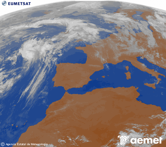 Imagen de la zona de Europa y Norte de �frica del canal infrarrojo del sat�lite Meteosat operacional en 0�N 0�W, procesada para darle color.&nbsp;jeudi, 21 mai  2026 08:00