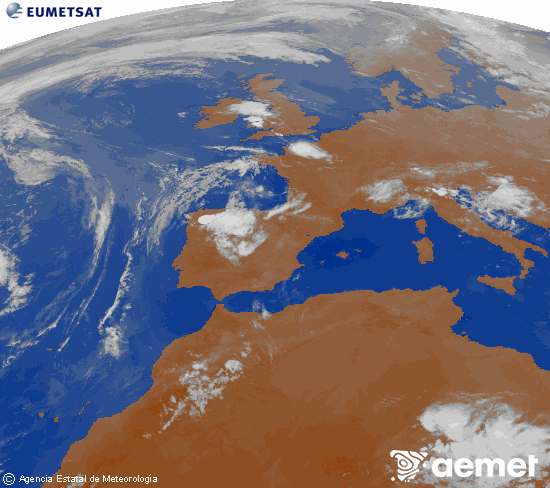 Imaxe da zona de Europa e Norte de �frica da canle infravermella do sat�lite Meteosat operacional en 0�N 0�W, procesada para darlle cor.&nbsp;xoves, 28 maio  2026 00:00