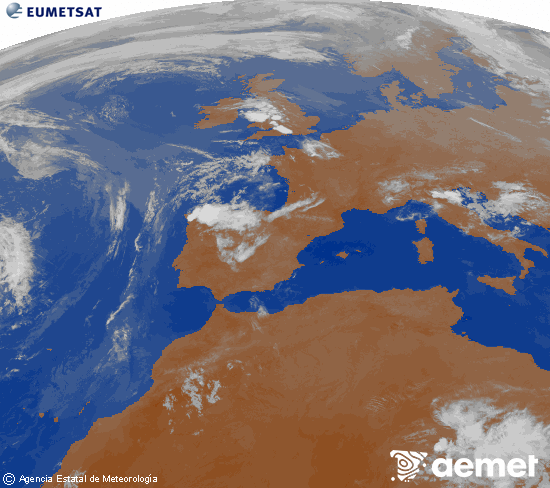 Imaxe da zona de Europa e Norte de �frica da canle infravermella do sat�lite Meteosat operacional en 0�N 0�W, procesada para darlle cor.&nbsp;xoves, 28 maio  2026 02:00
