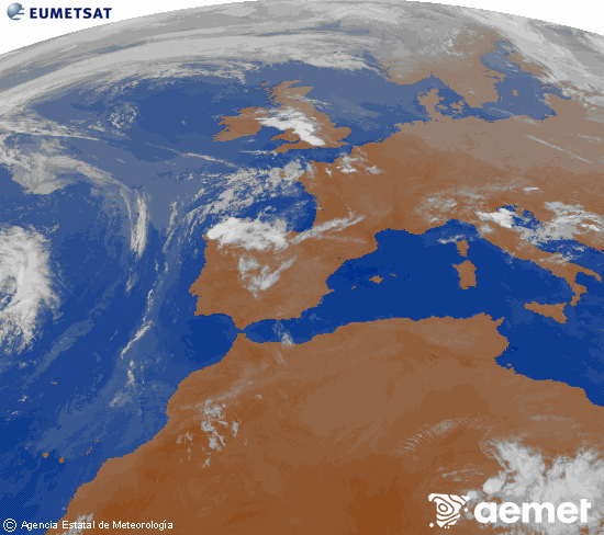 Imaxe da zona de Europa e Norte de �frica da canle infravermella do sat�lite Meteosat operacional en 0�N 0�W, procesada para darlle cor.&nbsp;xoves, 28 maio  2026 03:00