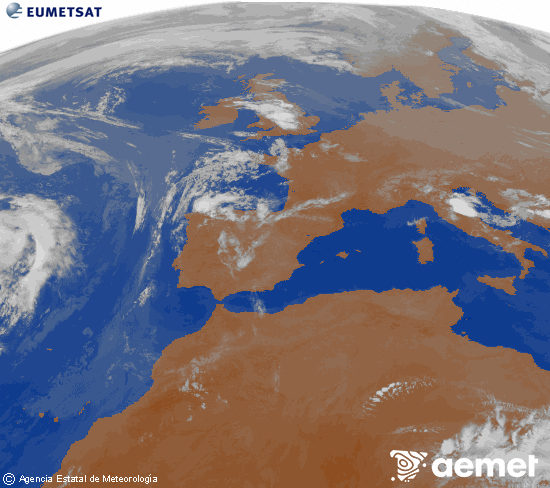 Imaxe da zona de Europa e Norte de �frica da canle infravermella do sat�lite Meteosat operacional en 0�N 0�W, procesada para darlle cor.&nbsp;xoves, 28 maio  2026 05:00
