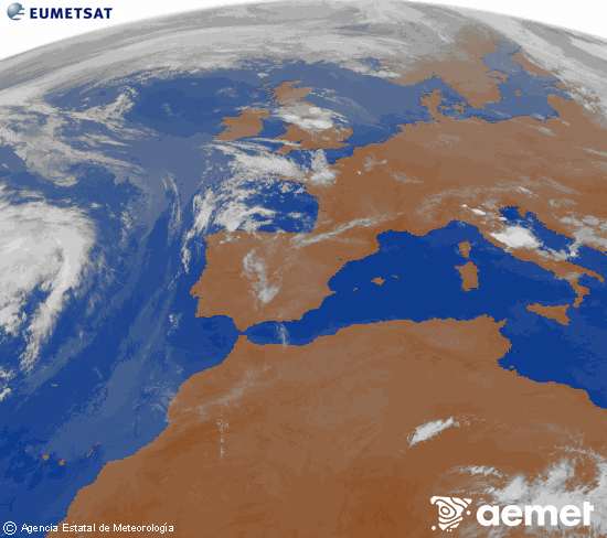 Imaxe da zona de Europa e Norte de �frica da canle infravermella do sat�lite Meteosat operacional en 0�N 0�W, procesada para darlle cor.&nbsp;xoves, 28 maio  2026 07:00
